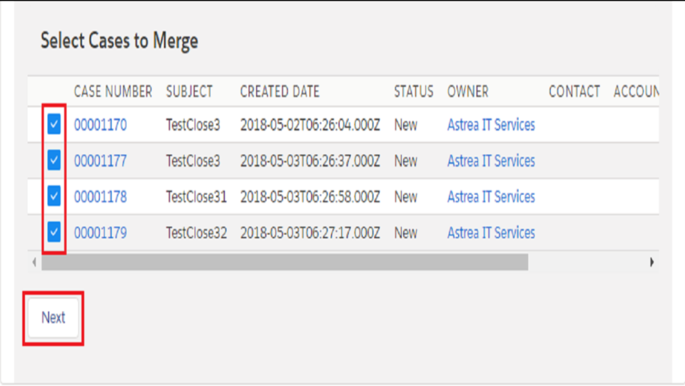 screenshot of Astrea Case Merge